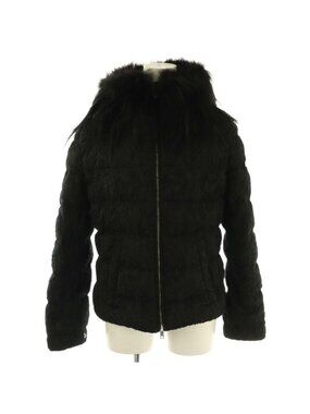 Prada Fur Down Jacket Outer Zip Up 38 Black Nr OS